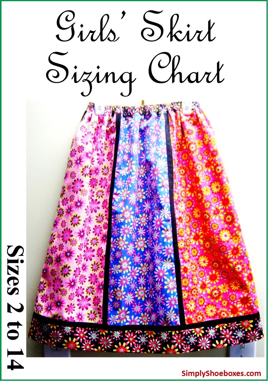 girl skirt size chart