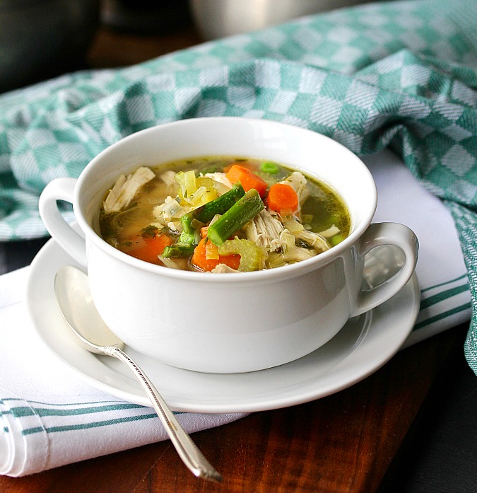 Chicken Orzo Soup with Spring Vegetables Karen's Kitchen Stories