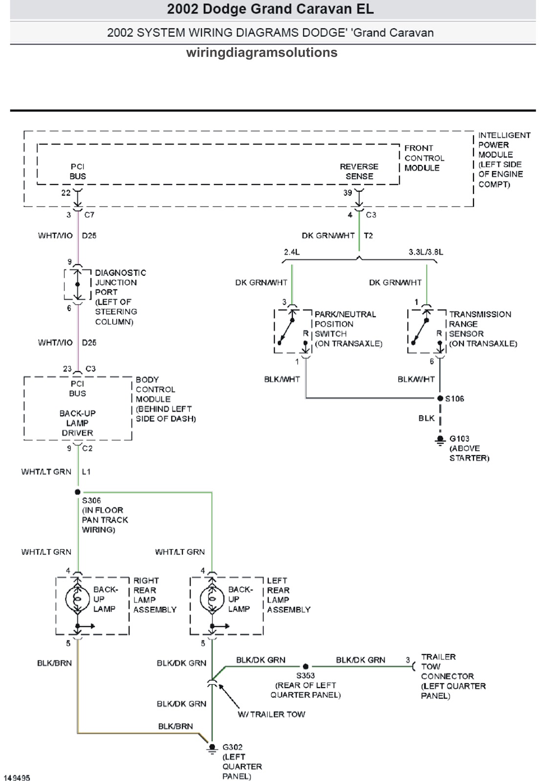 2002 Dodge Grand Caravan EL System Wiring Diagrams ... dodge caravan tranmission wiring schematic 