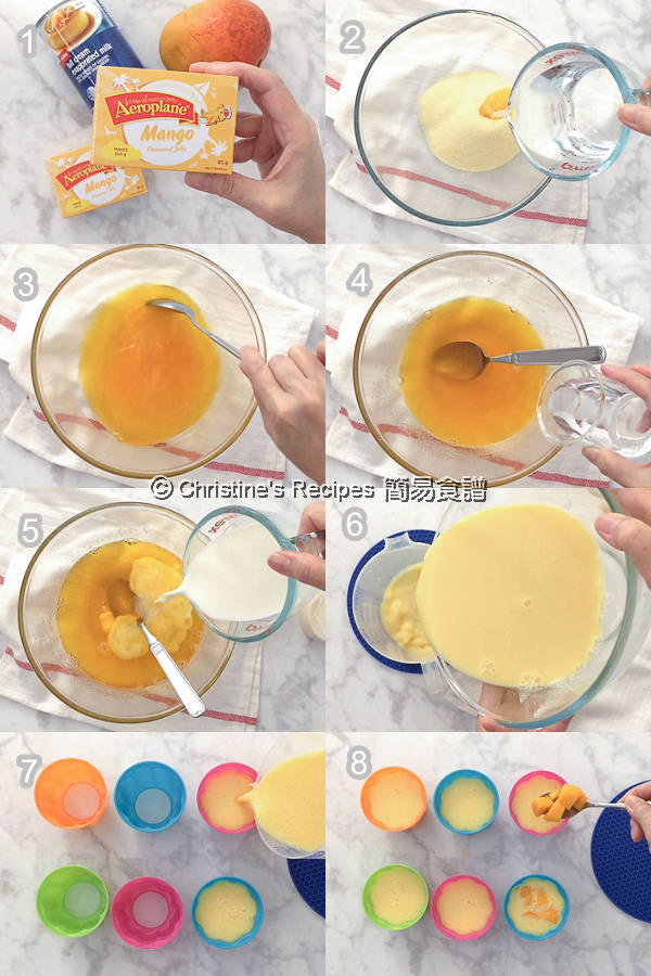 芒果布甸製作圖 Mango Pudding Procedures