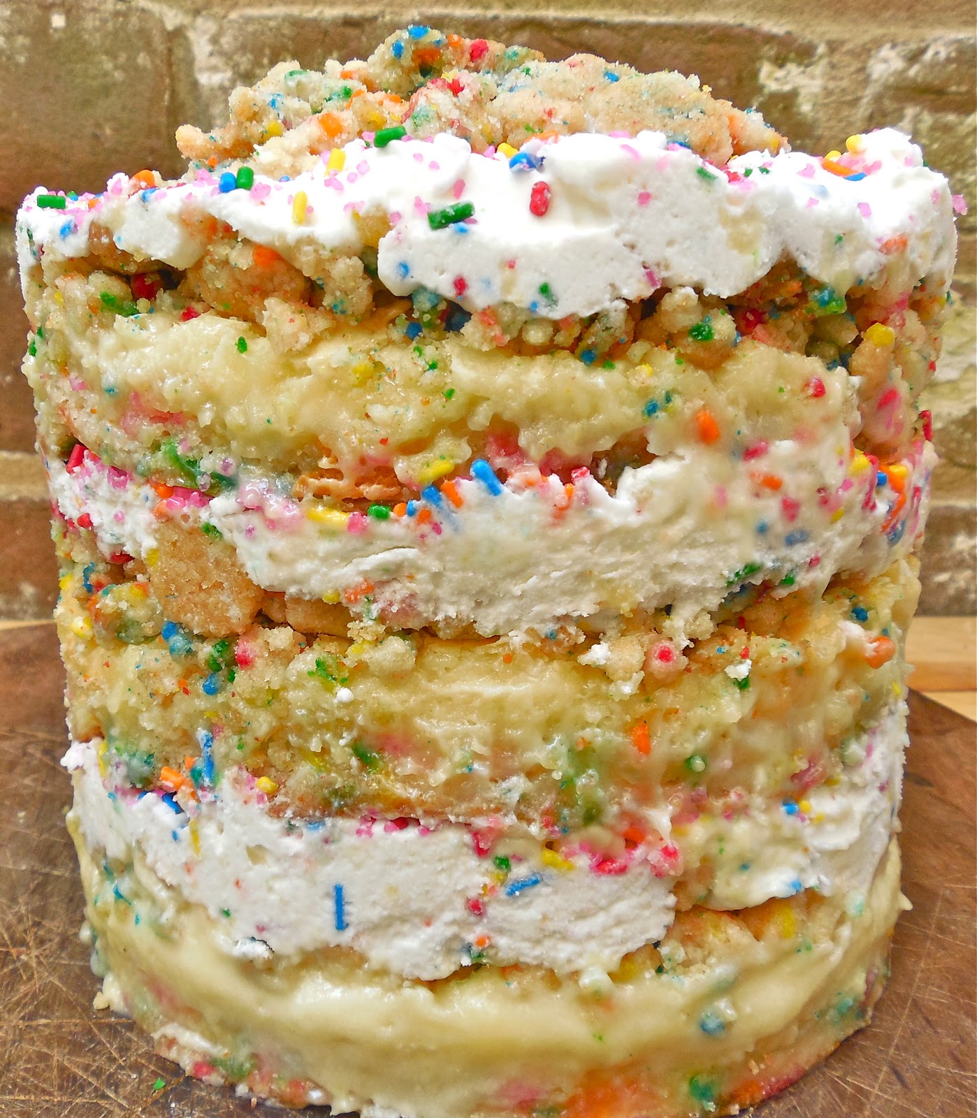 Haute + Heirloom “Momofuku Style” Gooey Butter Funfetti Layer Cake