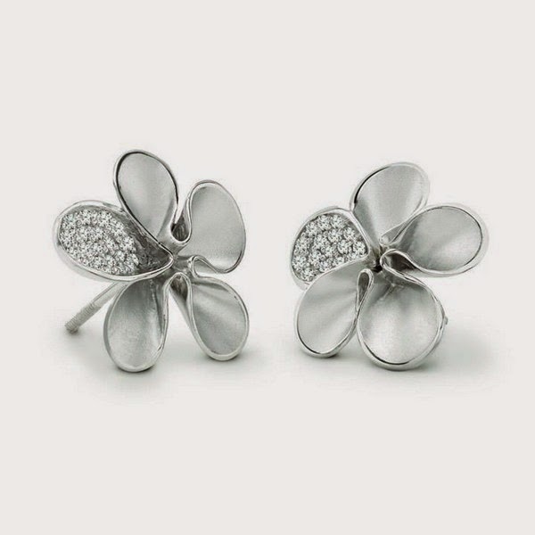 diamond earrings for baby girl flower shape silver