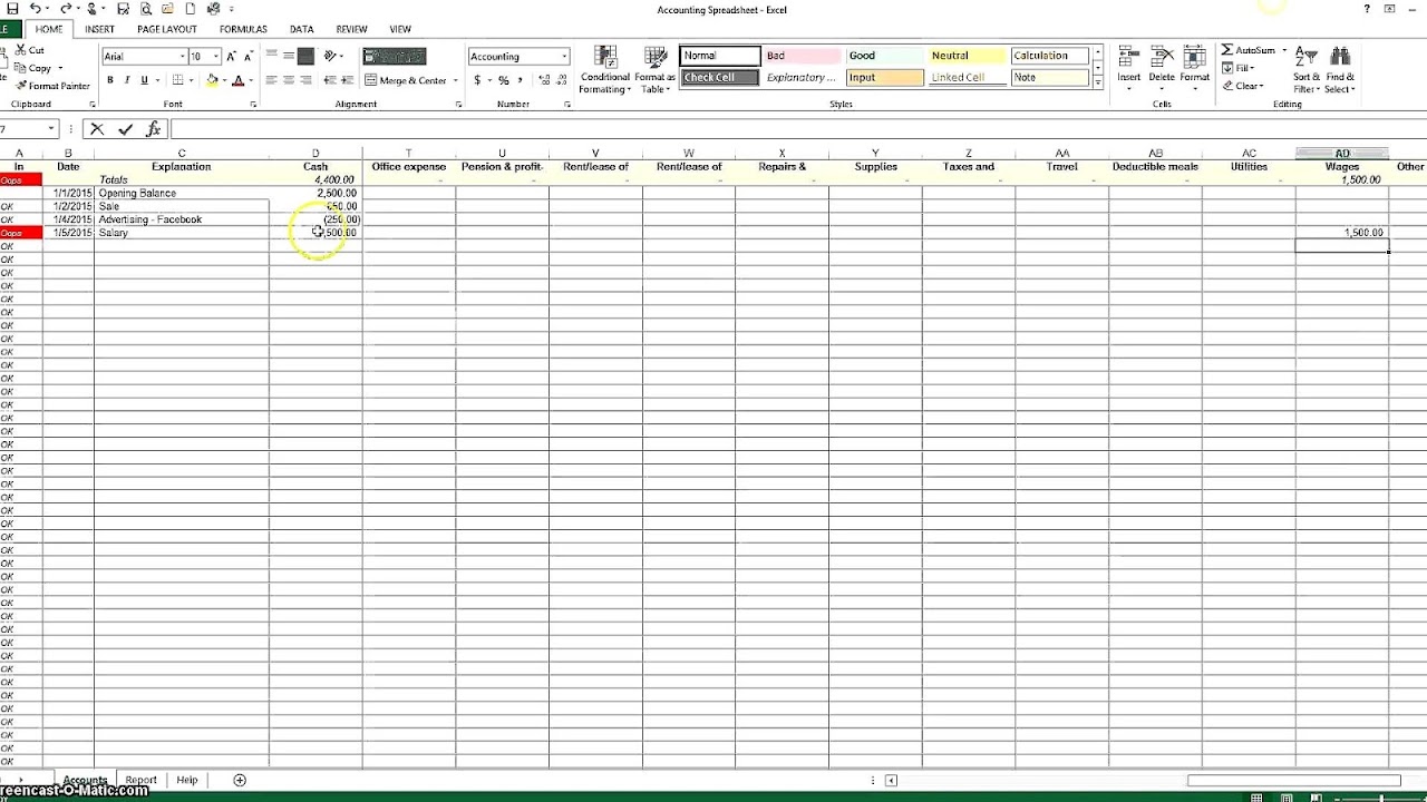 Excel Spreadsheet Template For Small Business