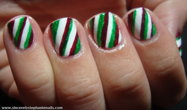 candy cane nail art