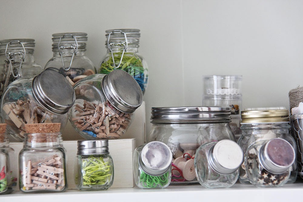 Little Hannah: Almacenamiento craft en botes de cristal