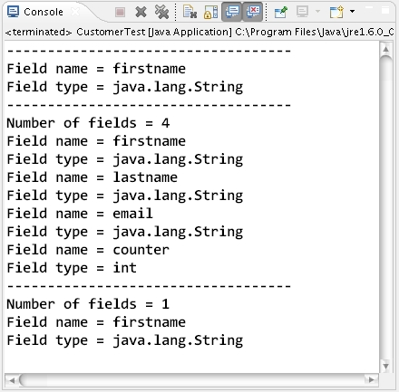 Using Reflection API for getting fields name and type of objects in ...