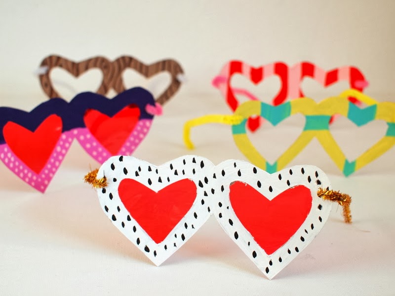 Finished Heart Shaped Glasses Craft