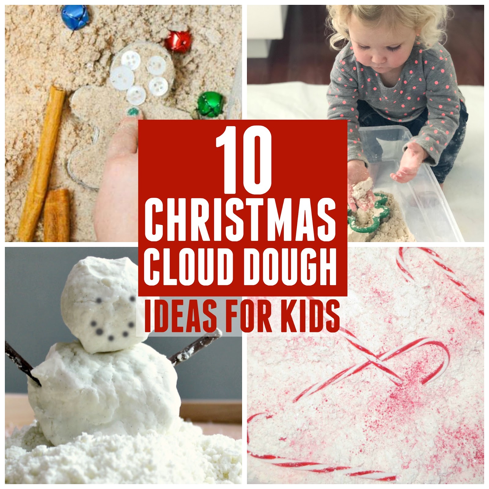 Toddler Approved! 10 Christmas TasteSafe Cloud Dough Ideas for Kids