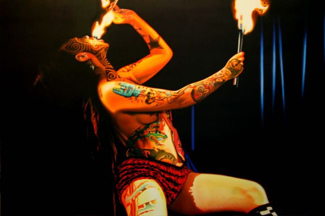 painting of fire eater