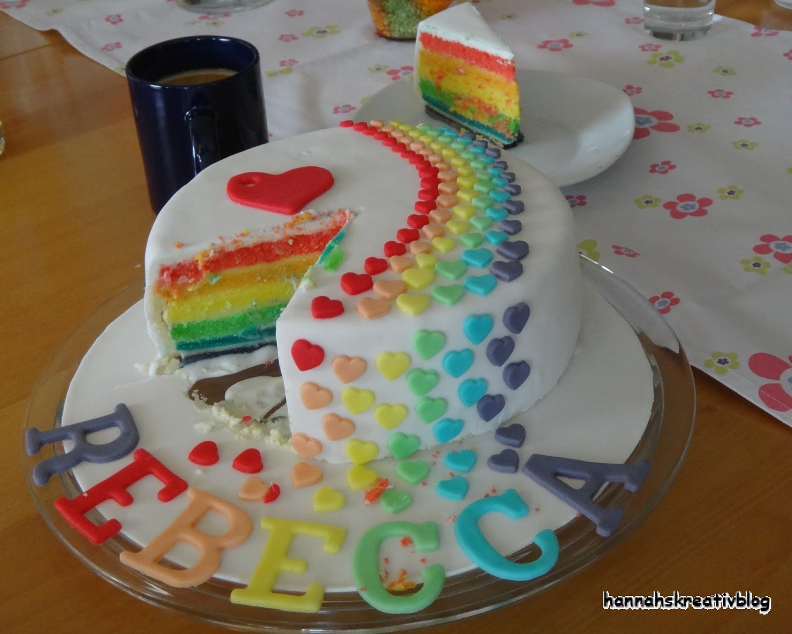 Hannahs Kreativblog: Regenbogentorte