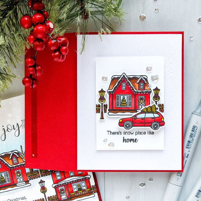 Sunny Studio Stamps: Christmas Home Customer Card Share by Yana Smakula