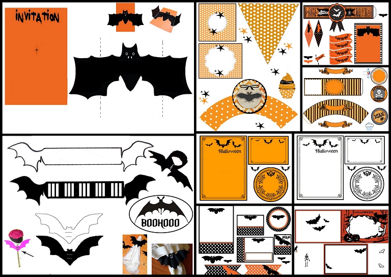 Murciélagos: Kit para Halloween para Imprimir Gratis. - Ideas y material  gratis para fiestas y celebraciones Oh My Fiesta!