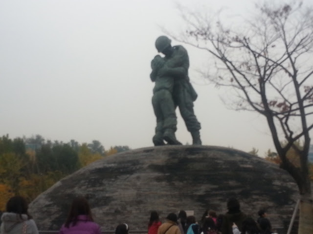 The statute of the long lost brothers in the War memorial of Korea in Seoul