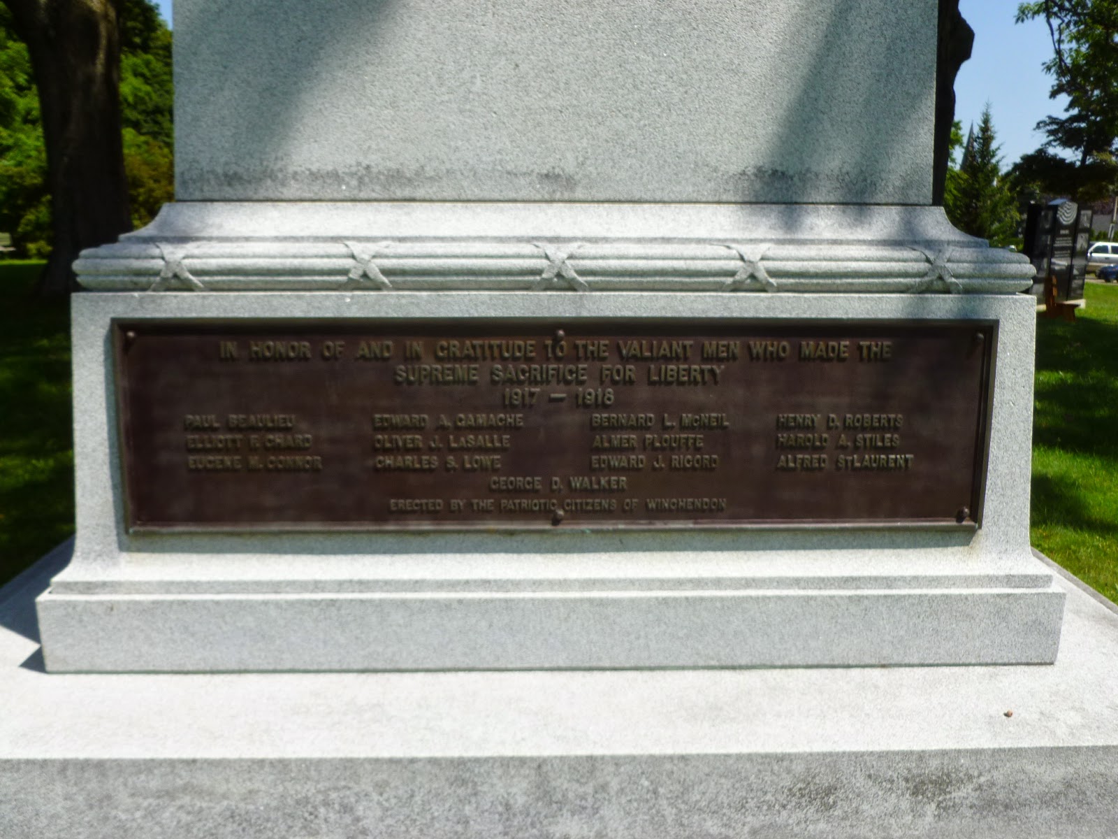 Photoops World War I Monument American Legion Monument Winchendon, MA
