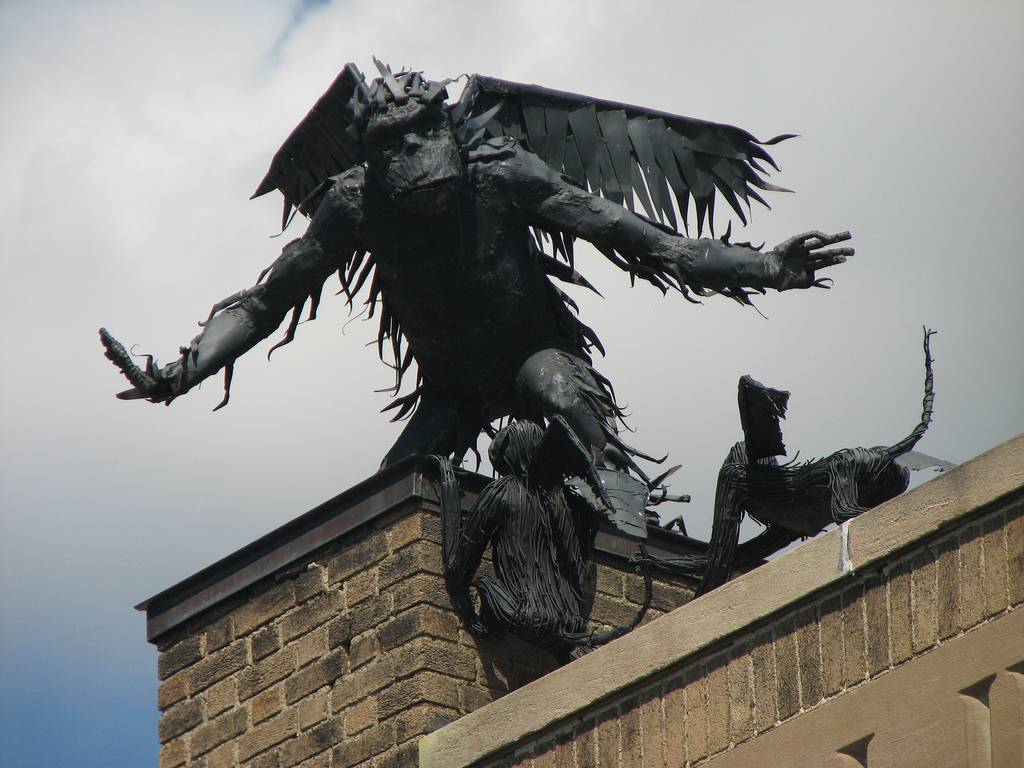 Flying winged monkey sculpture burlington vermont