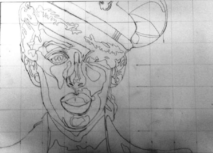 Student Teaching Art Education Gridding + Gesture Drawings