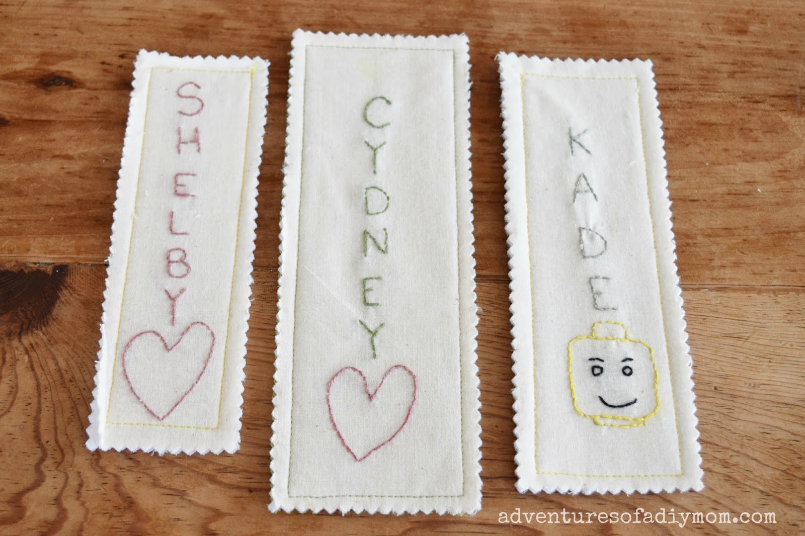 Fabric Embroidered Bookmarks Adventures of a DIY Mom