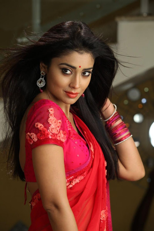 Shriya Saran in red hot Saree Stills for Pavithra Movie
