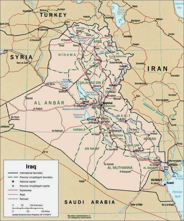 A Detailed Map Of Iraq