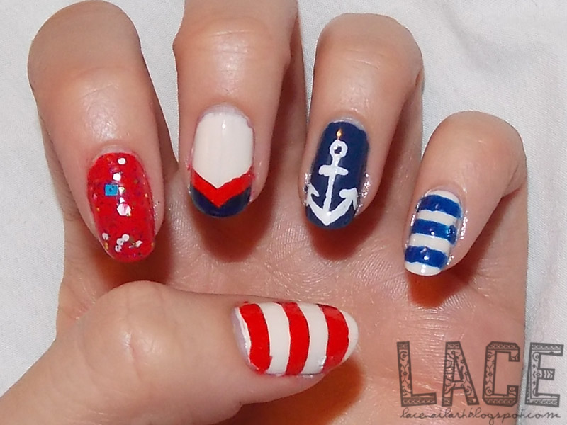lace: a nail art blog: Nautical Nails!