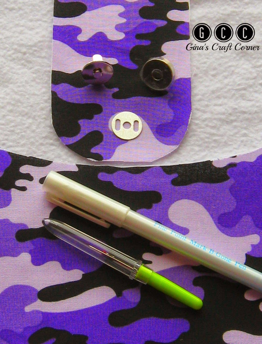 How to add a magnetic snap to bags/totes by Gina's Craft Corner