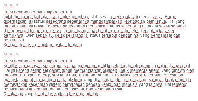 Contoh Soal Struktur isi teks prosedur kompleks baik ezy