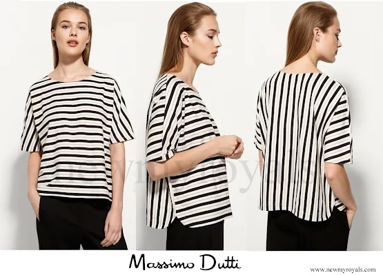 Queen Letizia wore Massimo Dutti striped sweatshirt