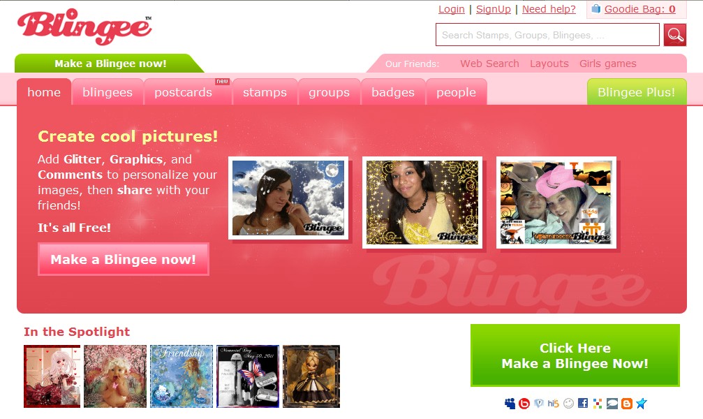 List of Free Online Photo Image Editor and Effects: Blingee