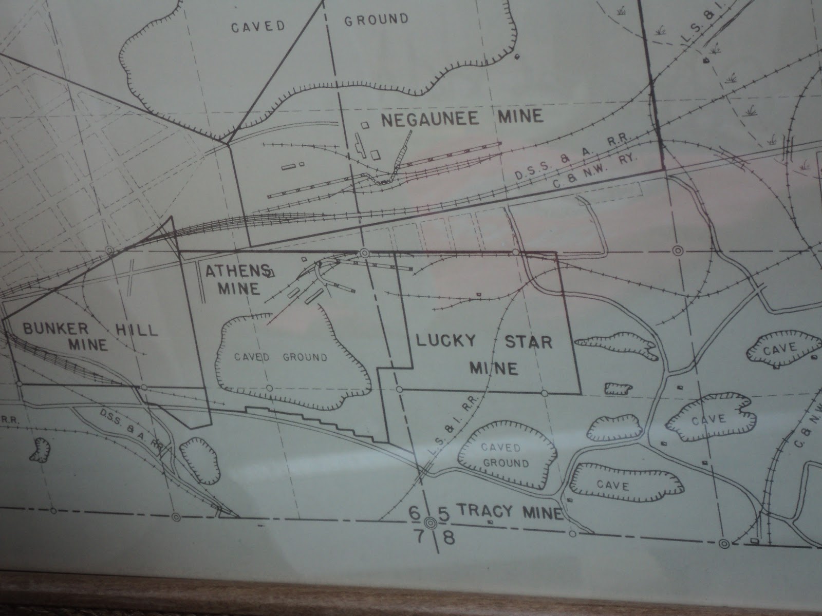 The UP's most creative frame shop 1953 Negaunee Mine Map AUTHENTIC