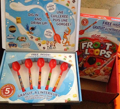 Kellogg's, Kellogger, cereal box treat, spoons, 