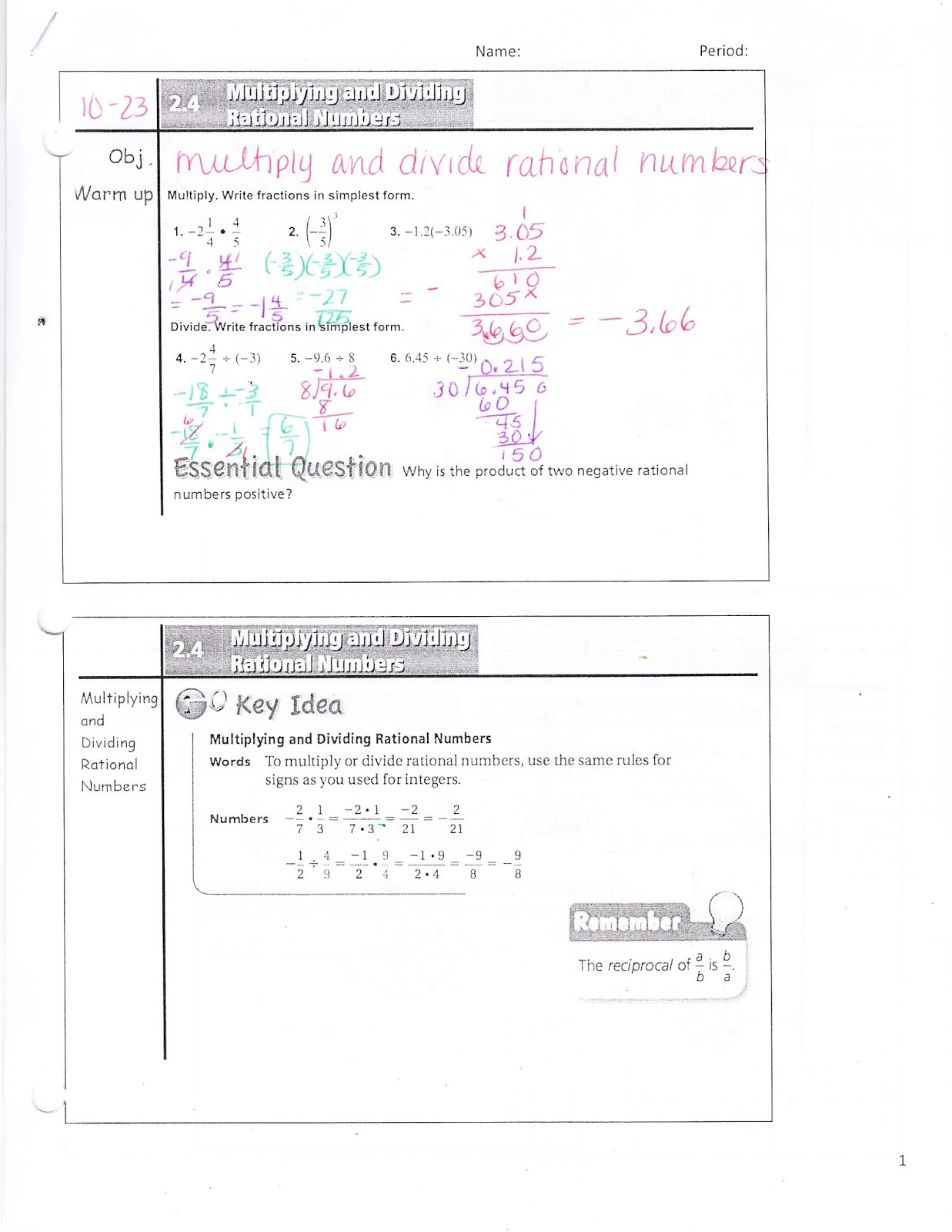 Ms Jean s Classroom Blog 2 4 Multiplying And Dividing Rational Numbers