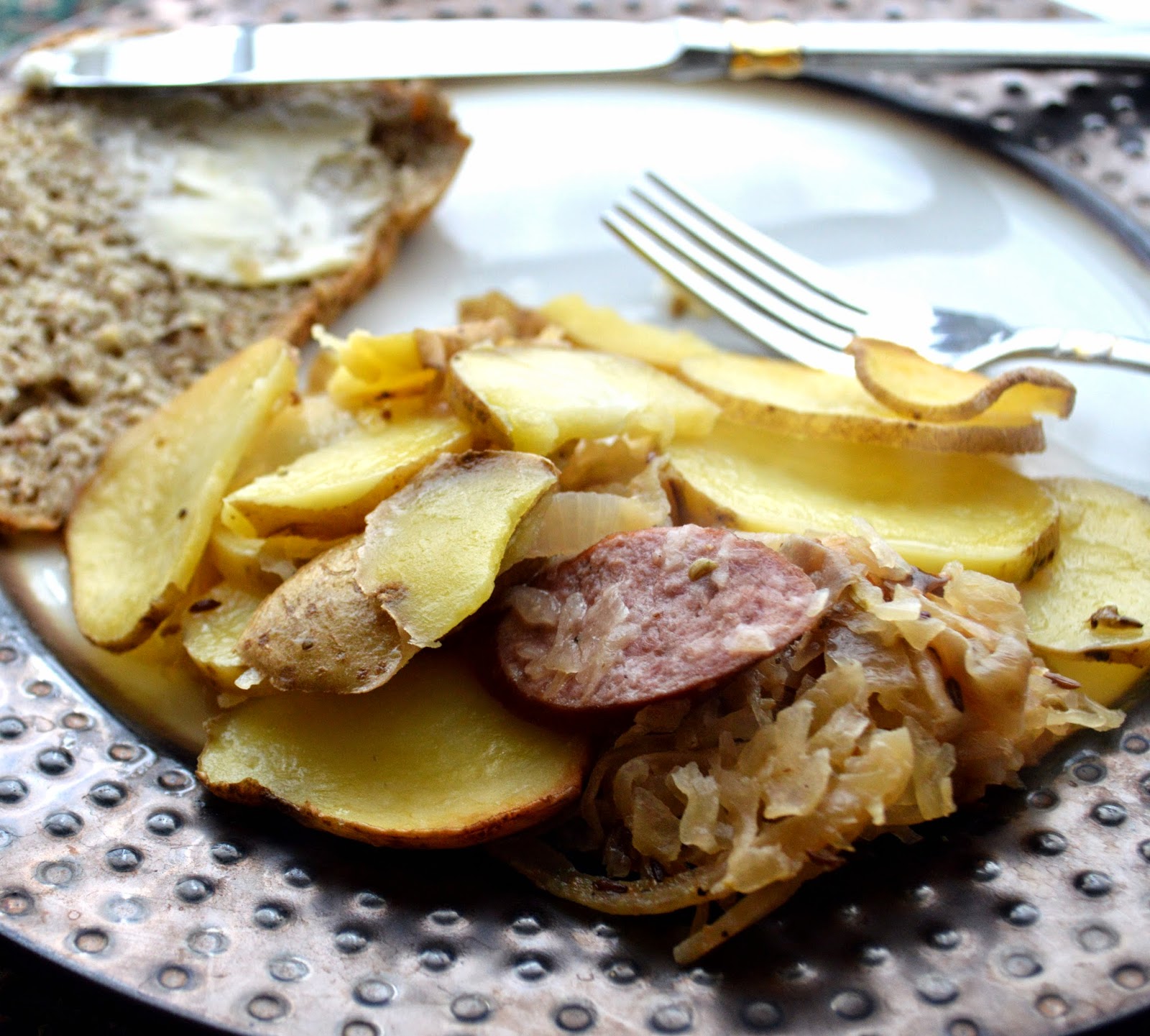 The Messy Apron Sauerkraut and Kielbasa Casserole