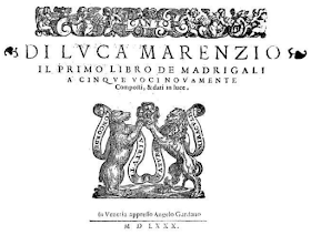 Marenzio's first book of madrigals was published in 1580