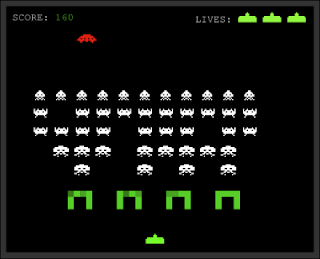 Space Invaders foi um dos primeiros jogos de tiro com gráfico bidimensional