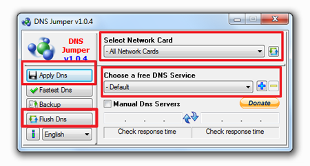 Select network. DNS Jumper.