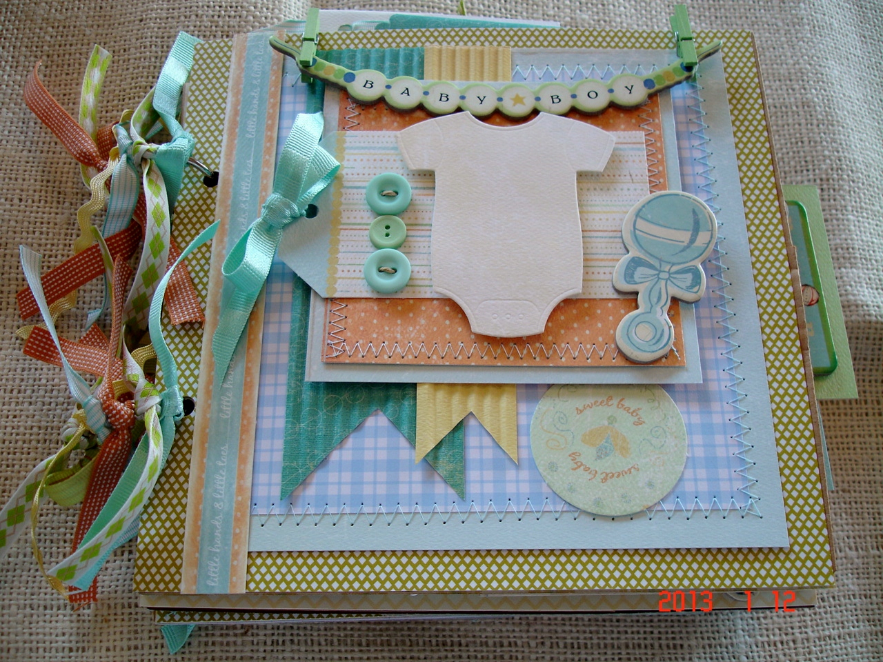 Scrapbooking by Phyllis Premade Paper Bag Album Baby Boy