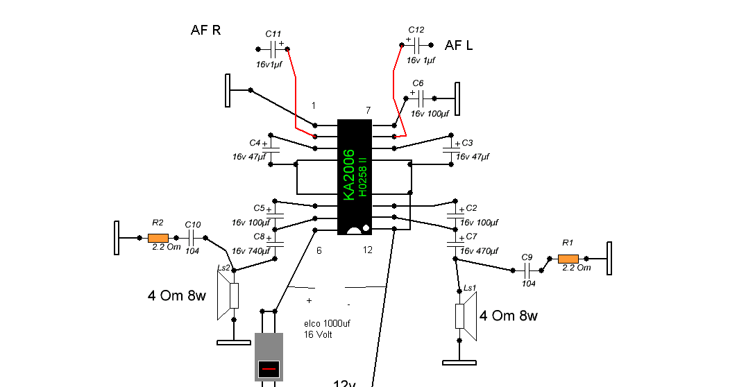 Ka2206b схема усилителя Ka2206 Amplifier Circuit Diagram