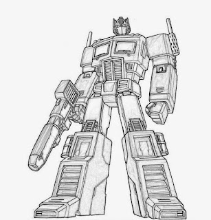 Sketsa Mewarnai Gambar Robot - Dunia Putra Putri