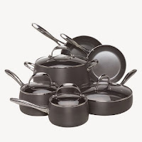 Farberware Earth Pan 10 Piece Hard Anodized Cookware Set, with eco-friendly SandFlow non-stick surface