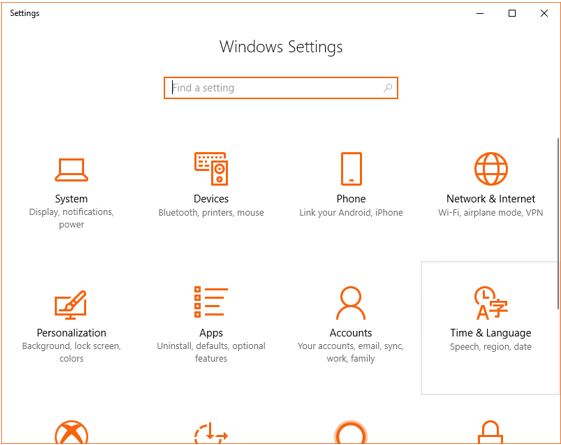 Windows 10 language options