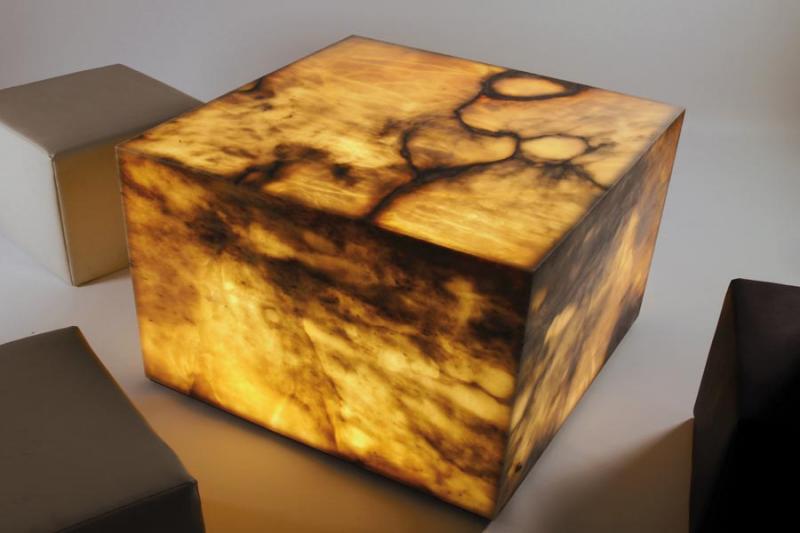 glowing alabaster coffee table
