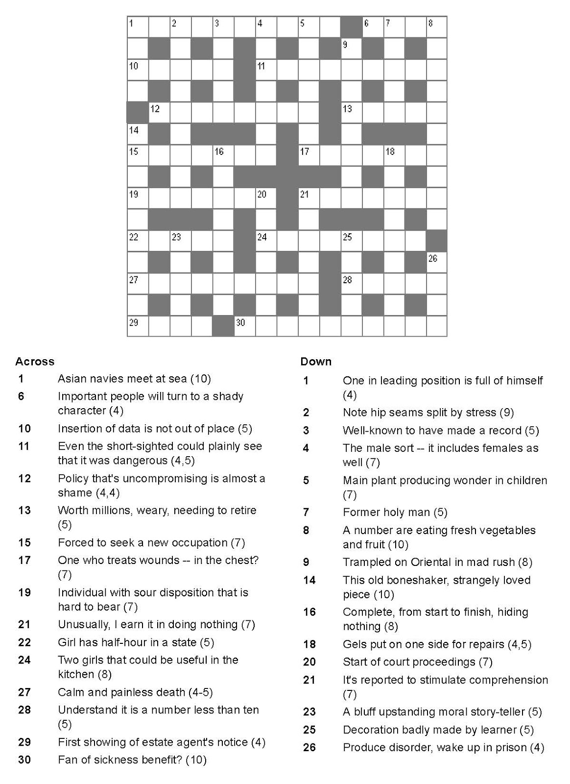 daily telegraph cryptic crossword