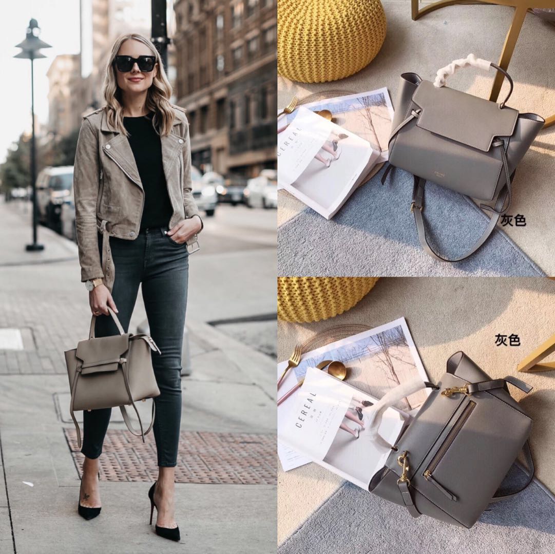 micro belt bag in grained calfskin