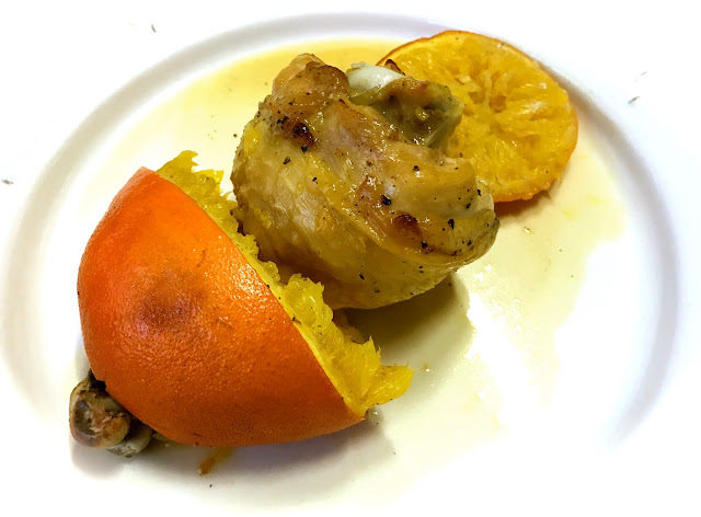 Muslos De Pollo A La Naranja&#8230;o Mejor,  Dentro De Una Naranja!
