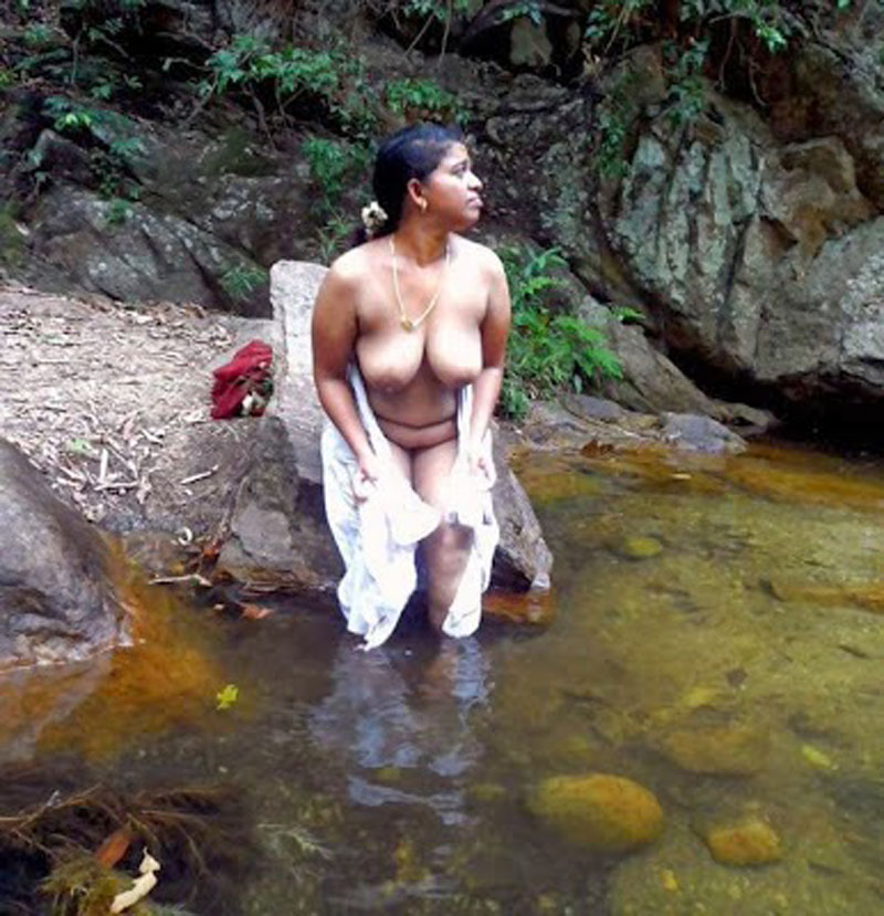 South Indian Woman River Nude Bath.