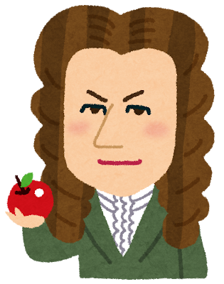 ニュートンの似顔絵イラスト
