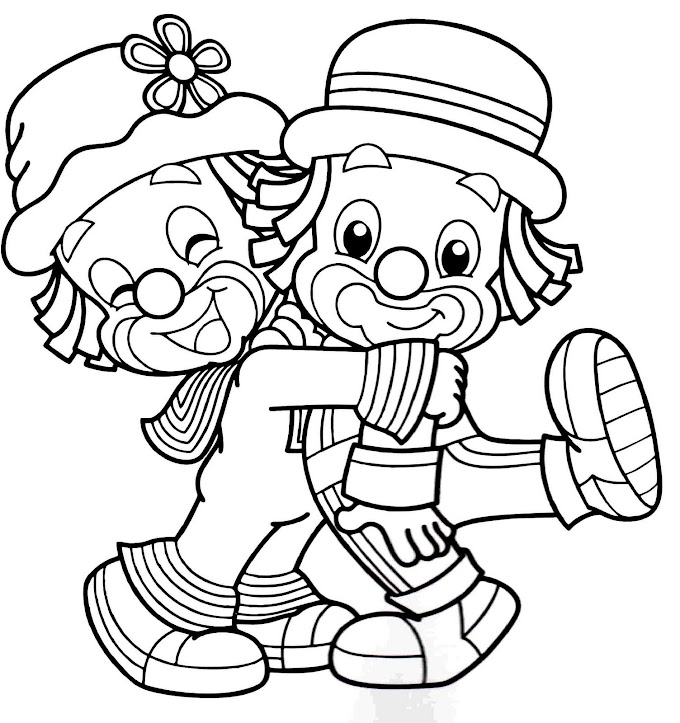 Desenhos do Patati Patatá para pintar, colorir, imprimir! Moldes e riscos dos palhaços Patati Patatá