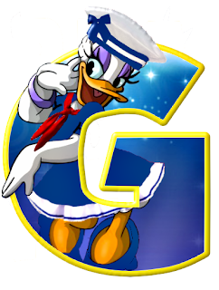 Alfabeto de personajes Disney con letras grandes G Daisy. 