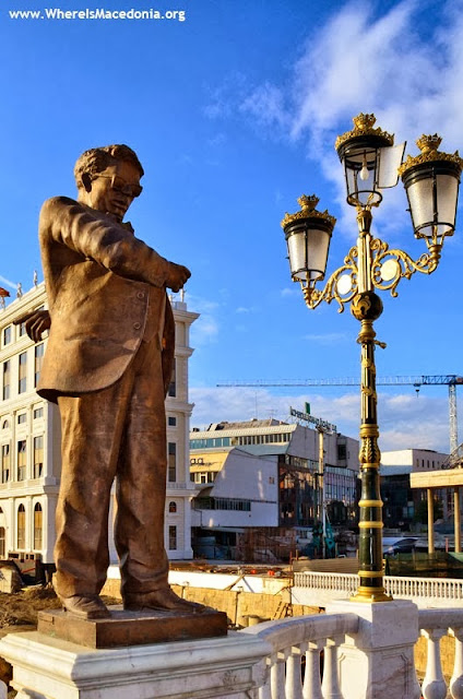 Monument at Art Bridge - Skopje, Macedonia