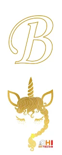 Alfabeto con Unicornio Dorado.